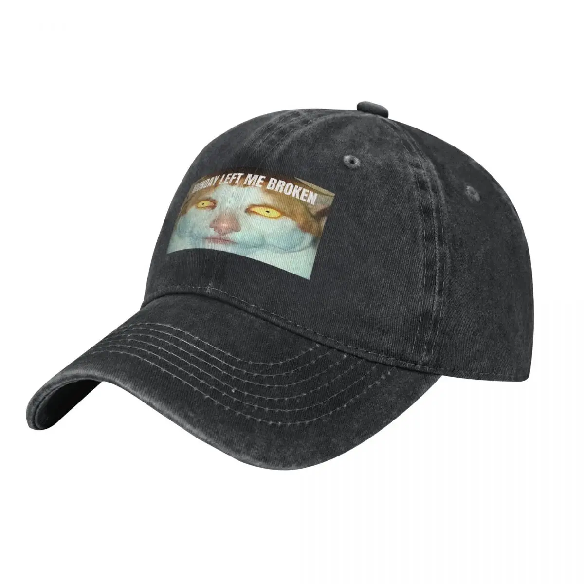 Meme Cat Linework Baseball Cap Men Hats Women Visor Protection Snapback Monday Left Me Broken Cat Caps