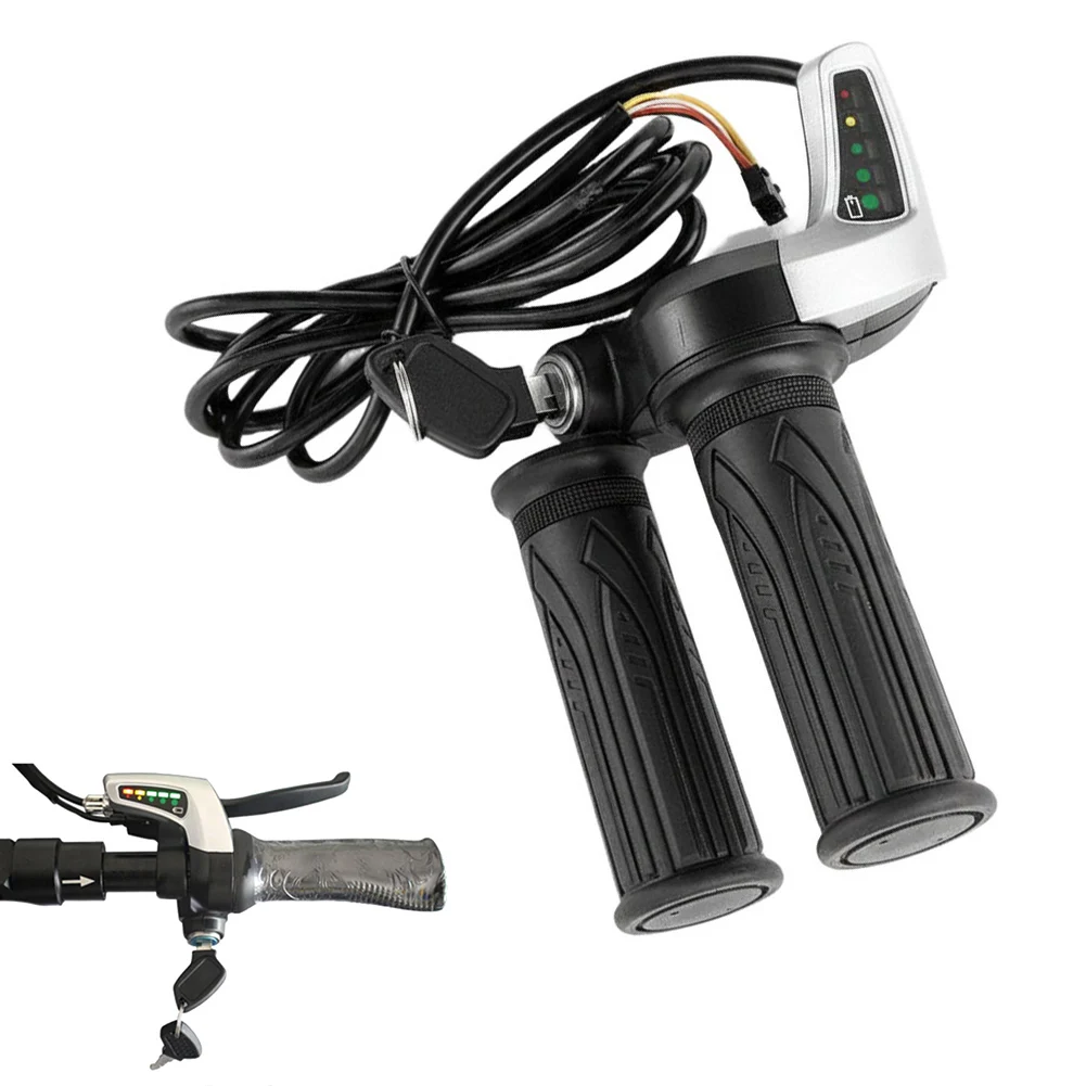 

Ускоритель дроссельной заслонки для электрического велосипеда со светодиодным дисплеем напряжения, подходит для электронных велосипедов и скутеров 24 В, 36 В, 48 В