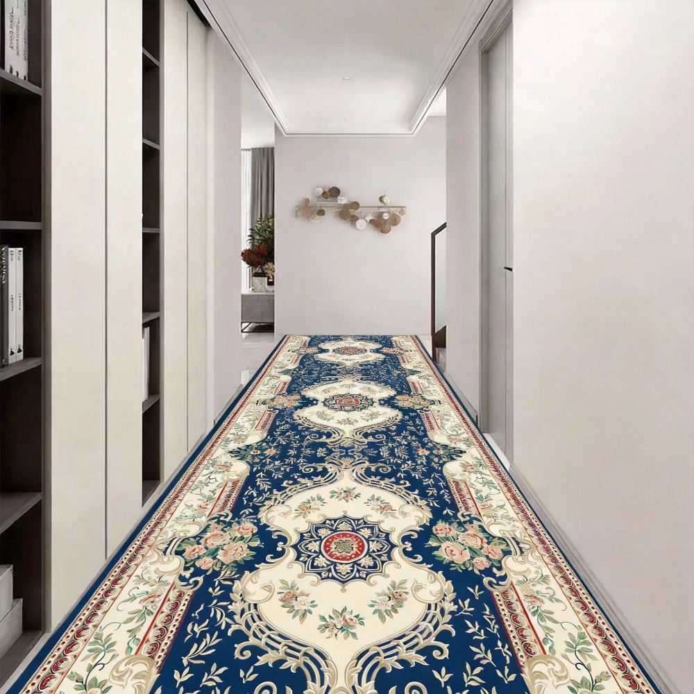 European Luxury Long Runner Carpets Hotel Hallway Entryway Non-slip Rug Home Stair Corridor Rugs Outdoor Actives Custom Mats view 2