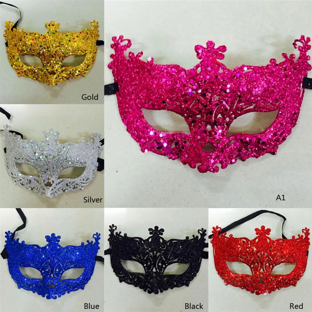 Cosplay Cover Glitter Shinny Women Ribbon Mysterious Eye Cover Masquerade Mask Venetian Masquerade Halloween Fancy Dress