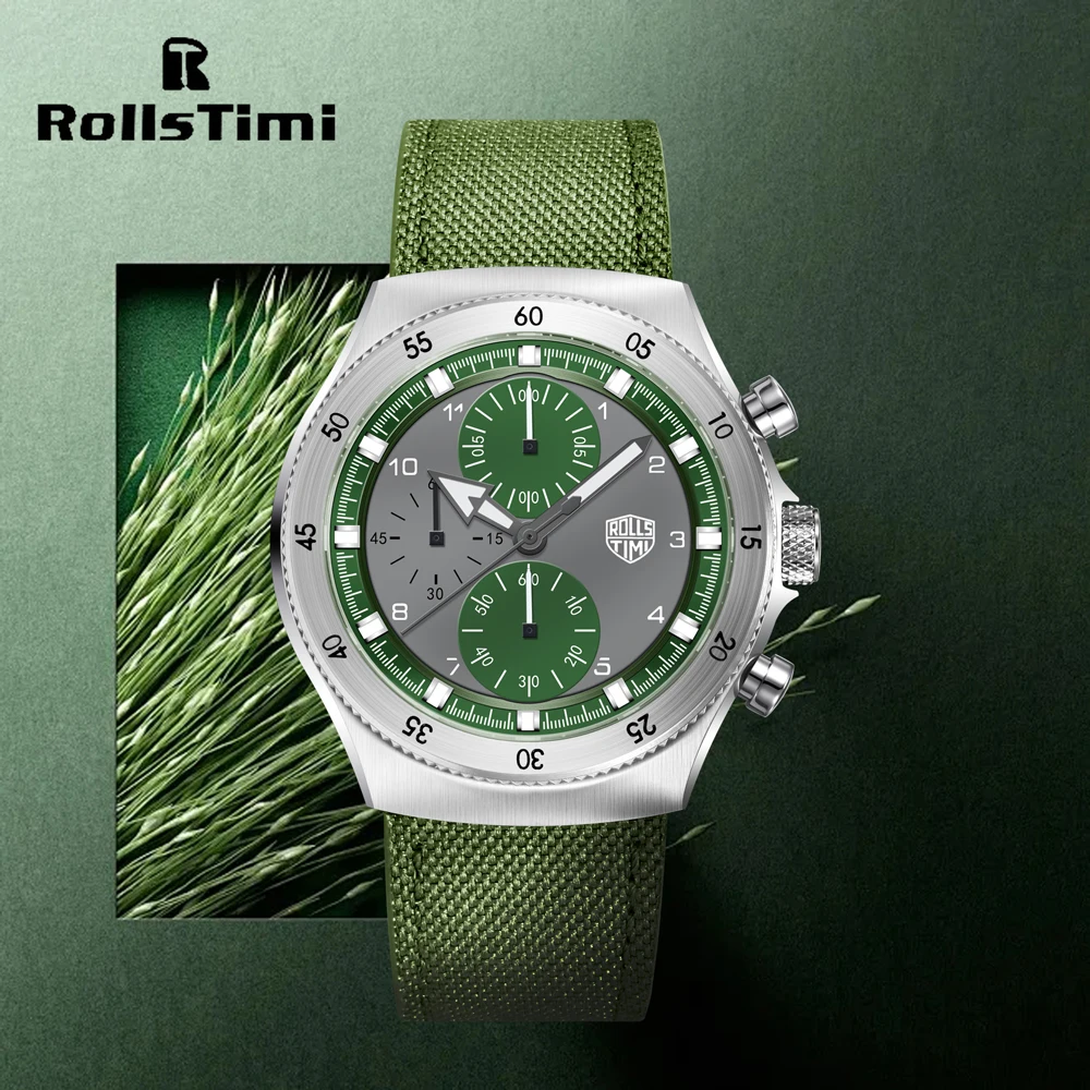 Montre pour homme Rollstimi 2026, nouvelle montre simple en cuir à quartz pour homme, cristal saphir, acier inoxydable, mouvement VD55, étanche