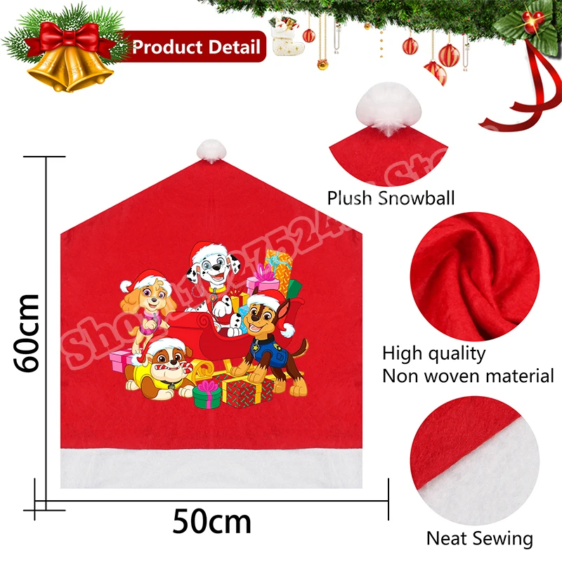 PAW Patrol Christmas Chair Cover Home Decor Baby Shower Party Cartoon Chase Skye Cloth Covers Festive Xmas Decorations Year Gift