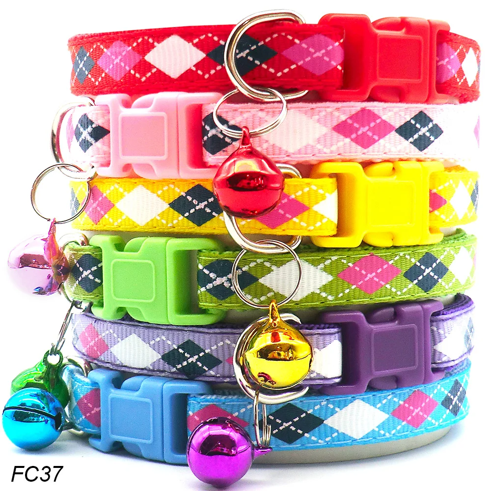 Wholesale 24Pc Pet Dog Collar Cute Paw Print Cat Adjustable Puppy Neck Strap Personalized Reflective Neck Ring Ties Rabbit Plate