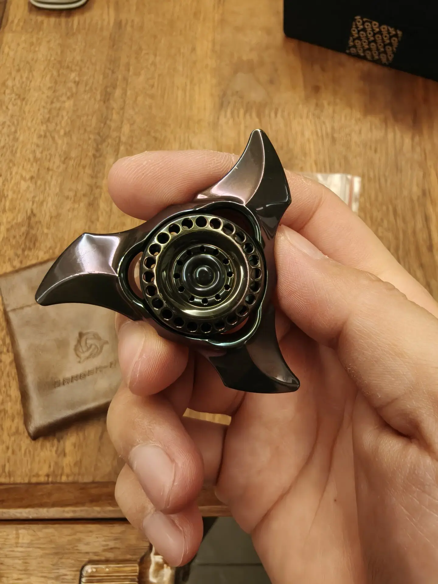Used EDC Play Well, Wild Dart EDC Fingertip Gyro, Zirconium Baked Color