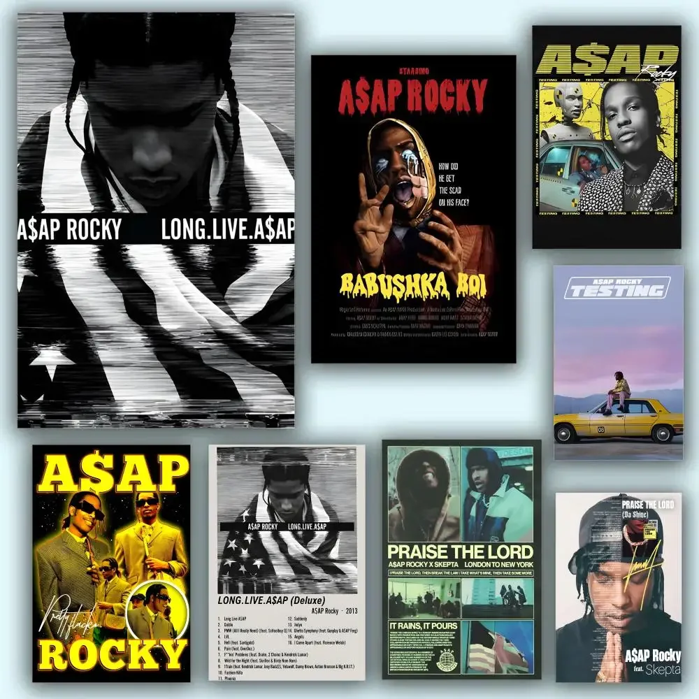 

Rapper Music Album Asap Rap Rocky Poster HD Waterproof PVC Wall Art - Aesthetic Removable For Office Home Bedroom