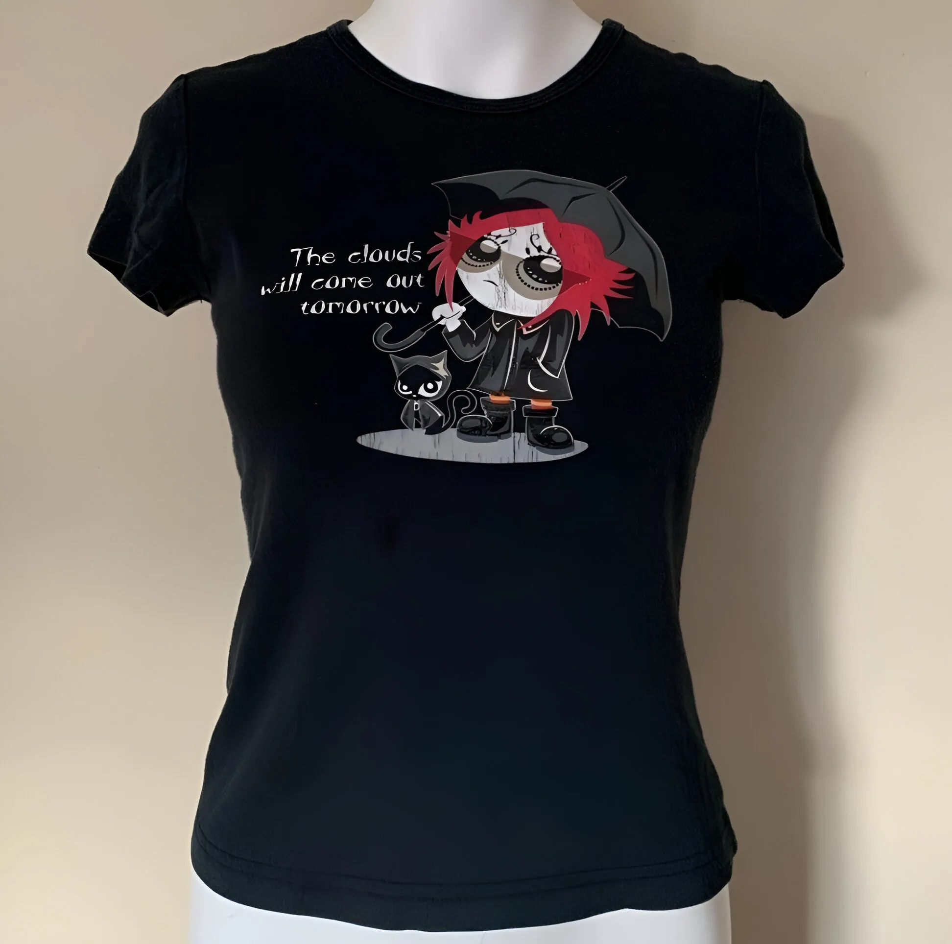 

Y2K Fashion Streetwear Harajuku Goth Short Sleeve T-shirts Crop Tops Slim 2000s Punk Print Cute Graphic Baby Tees Emo Girl Tops