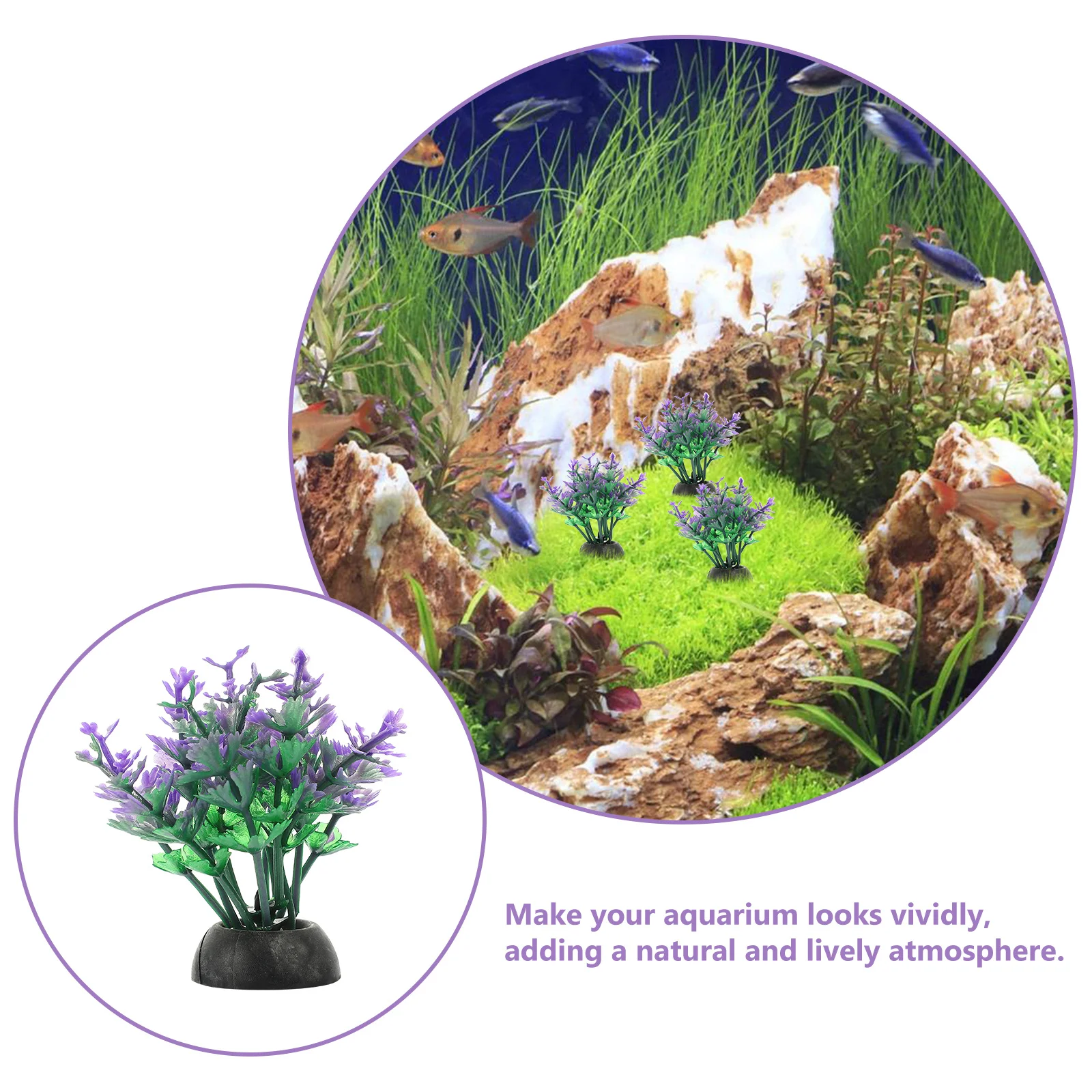 

20Pcs Realistic Aquarium Fake Plants Durable Plastic Fish Tank Decorations for Betta Fish Aquatic Water Grass Landscape Ornament