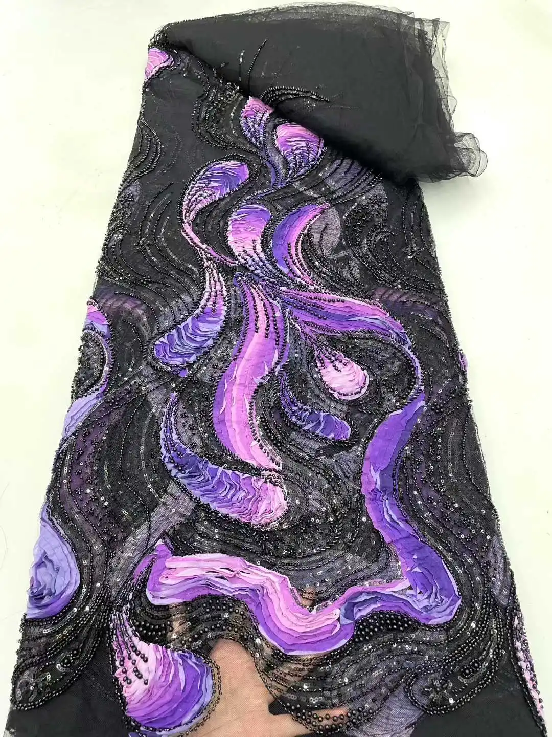 

Nigeiran Роскошная Тюлевая кружевная ткань для жениха 2025 Высокое качество Африканская вышивка блестками Французские сетчатые кружева для свадебного платья невесты