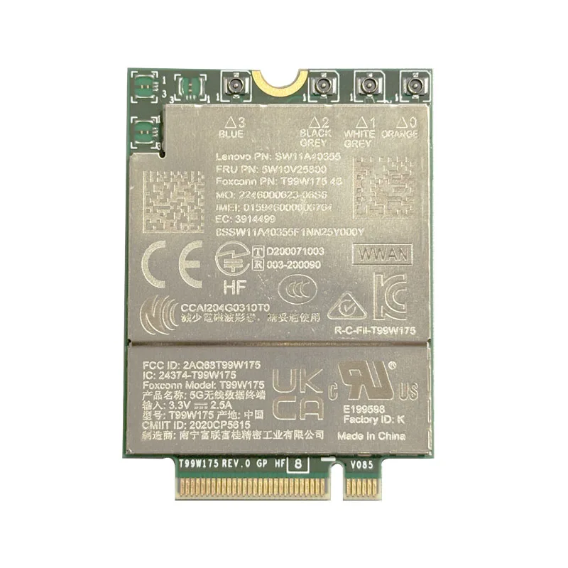 Módulo 5G T99W175, Módem M.2 5W10V25800, Snapdragon X55 para Thinkpad ThinkEdge