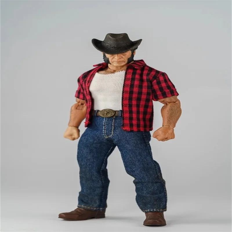 

1/12 Male Soldier Trendy Plaid Shirt Jeans Fur Collar Jacket Clothing Model Toy Accessories Fit 6'' Action Figure In Stock