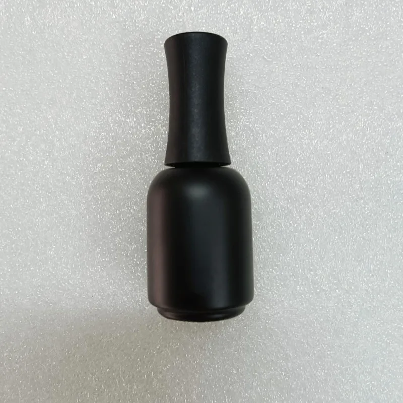 5 Stück 20 ml Glas-Nagellackflaschen, leer, mattschwarz, nachfüllbare Nagellackbehälter mit Pinsel und Verschluss – Detail 2