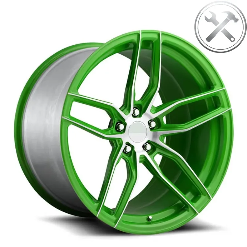 

Wholesale Custom 6 Spoke Bright Green Forged Alloy Wheel Rims 20 21 22 Inch 5x114.3 Auto Parts
