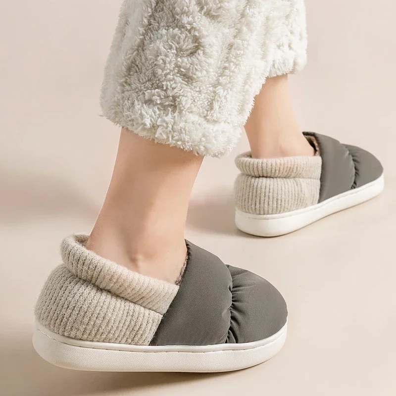 

Home Fuzzy Slipper Women Winter Warm Fur Plush Non Slip Indoor Lazy Female Thermal furry House Shoe Flat Male Men flip flop