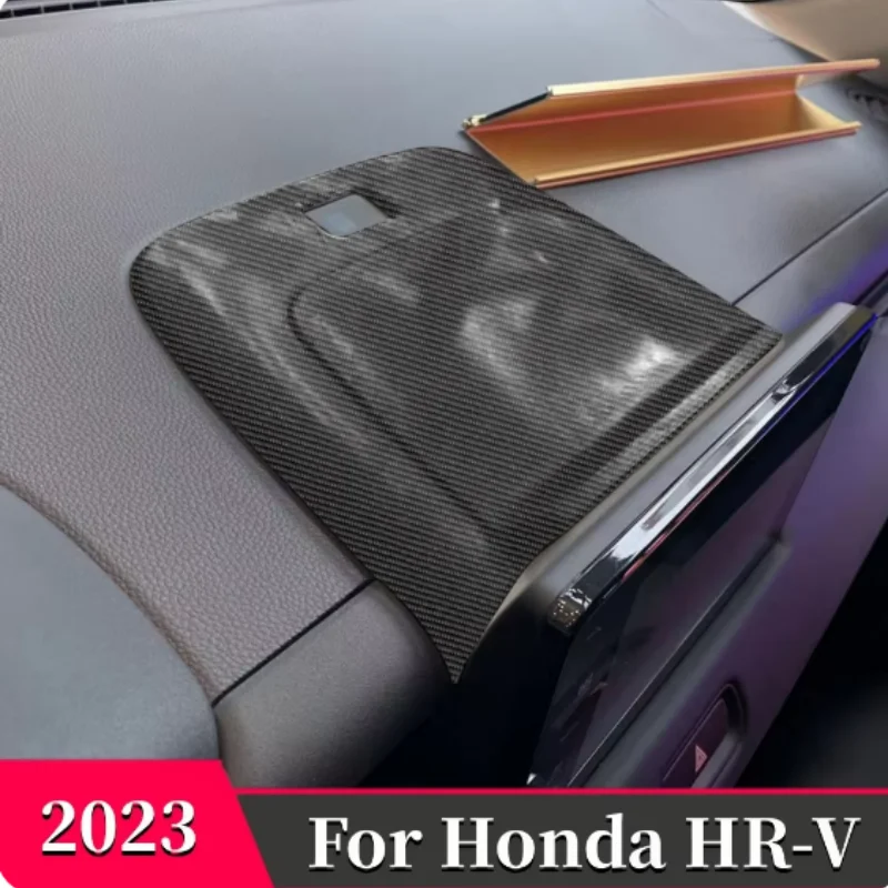 

For Honda XRV HR-V VEZEL 2022-2024 ABS Carbon Wood Grain Trim Car Navigation Rear Frame Decoration Sticker Styling Cover Accesso