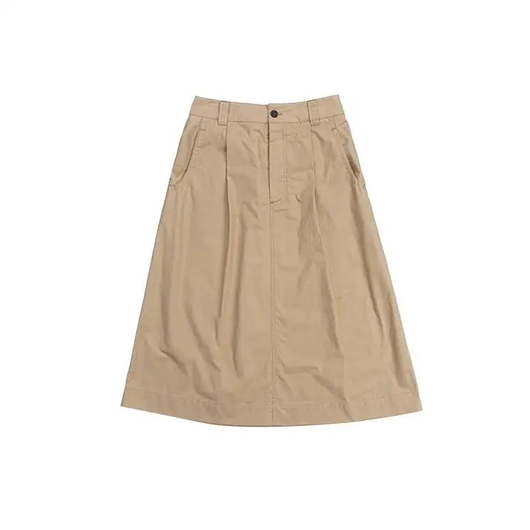 

Pure Cotton A-Line Skirt High Waist Workwear Sle Women's Long Dr Ele Personali f-length Spring New Arrival