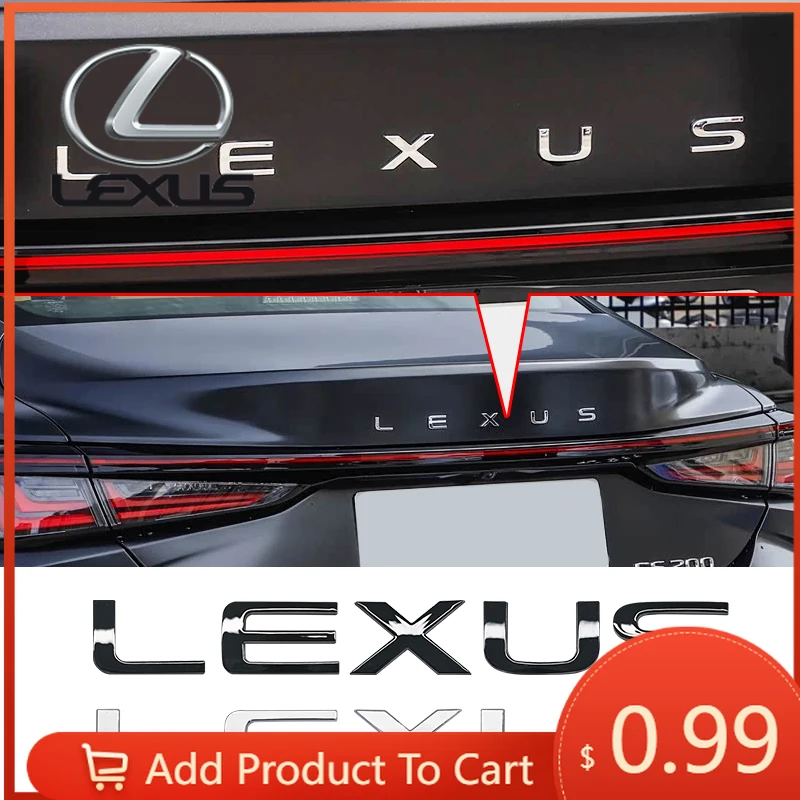 

Interior Stickers 3D ABS Car Letters Rear Trunk Lexus Logo Emblem Stickers Badge For Lexus F SPORT GX460 Ct200h IS250 ES 220D IS