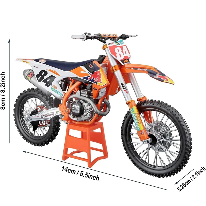 Maisto 1:6 KTM 450 SX-F Factory Edition 2018 Moto Alliage Moulé Sous Pression Modèle Red Bull KTM sourire croix Jouets Enfants Cadeau