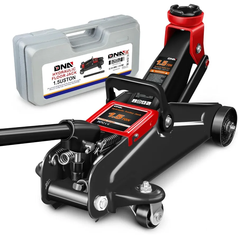 

Low Profile Hydraulic Trolley Service Floor Jack with 1.5 Ton 3000 lbs Capacity for Automotive Repair and Maintenance Features