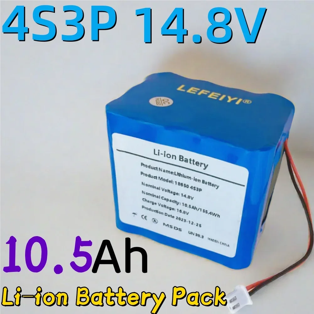 

4S3P 18650 14.8V 10500mahHigh Capacity Rechargeable lithium-ion battery suitable for LED light backup power supply,