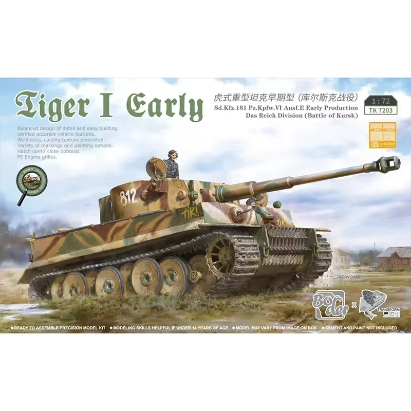 

Border Model 1/72 TK7203 Tiger I Early Sd. Kfz.181 Pz.Kpfw.VI Ausf. E Early Production Das Reich Division Scale Model Kit Toy
