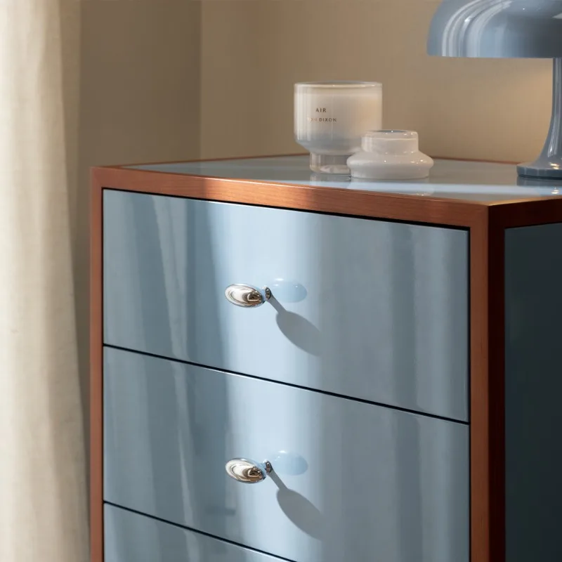 

Godot high cabinet Corbusier blue solid wood chest of drawers