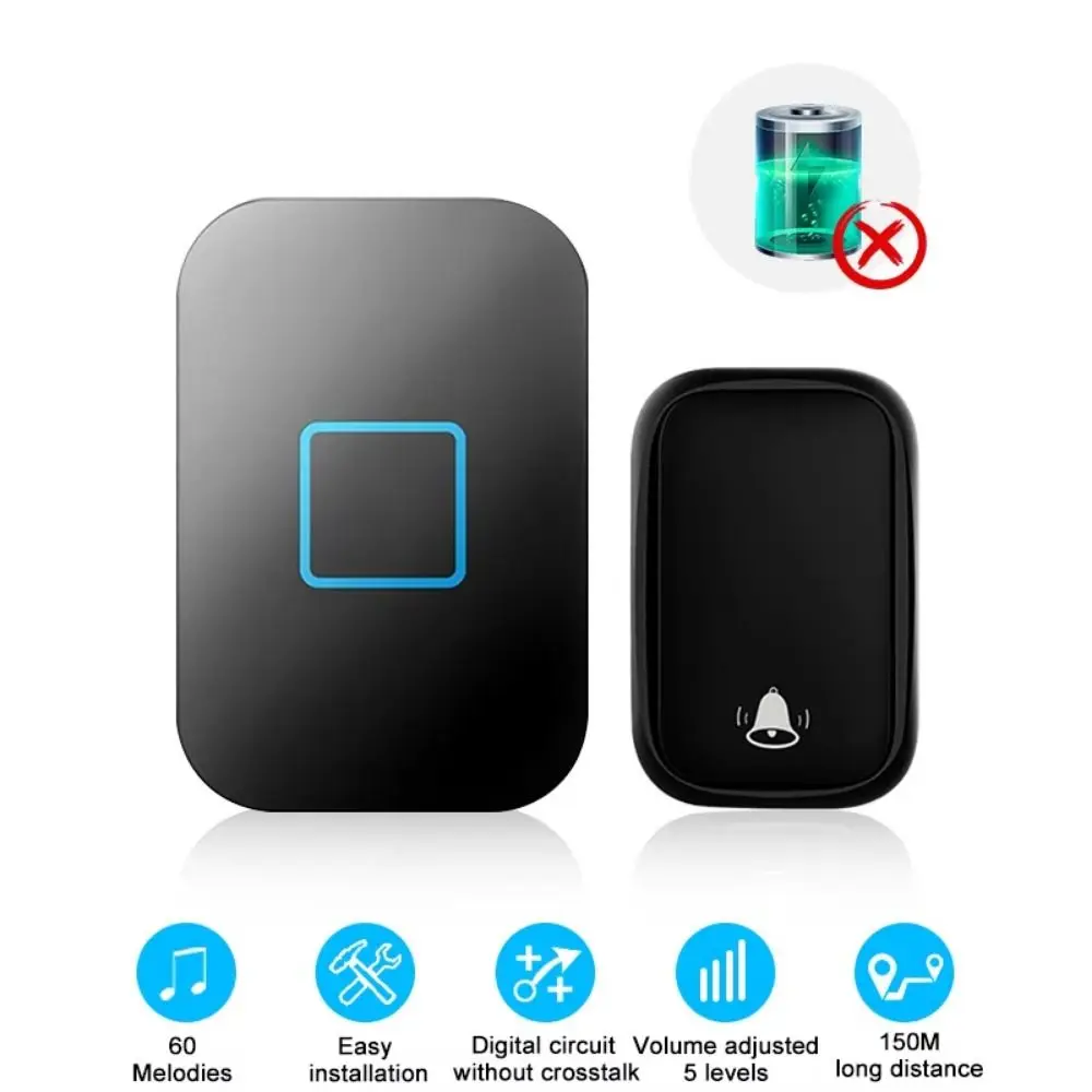 Long Range Waterproof Wireless Doorbell 300M Range 60 Chimes Smart Doorbell 5 Volume Battery-Operated Welcome Doorbell Office - Image 4