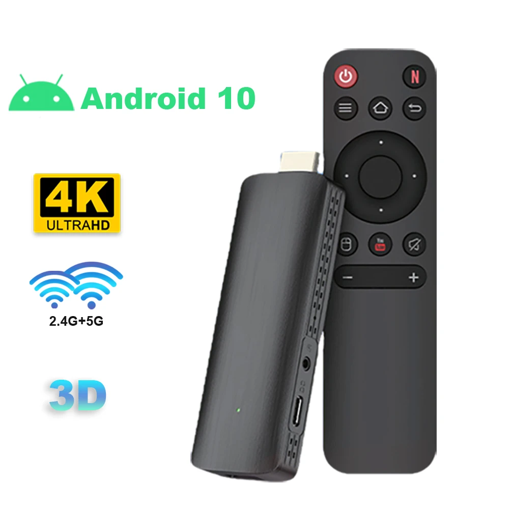 Mini TV Stick Android10 Allwinner H313 Quad Core Cortex A53 Support 4K Video 6K Wifi Streaming Smart TV Box