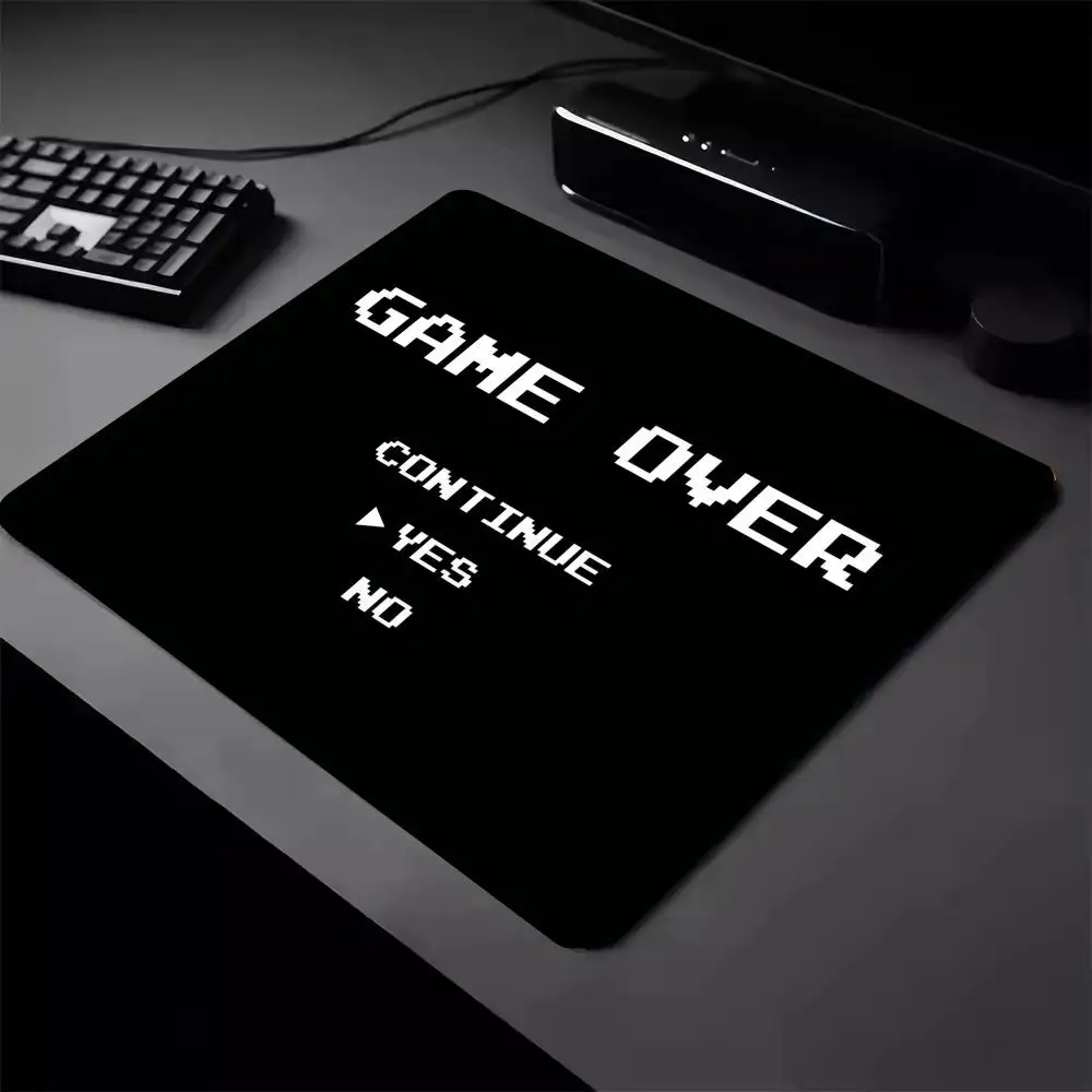 

Game Ending Alphabet Mouse Pad 40x45 Square Computer Office Gaming Desk Pad Rubber Anti-Slip Mouse Pad Small Decorative Desk Pad