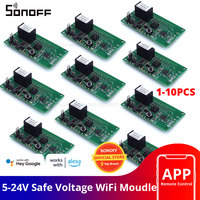 1-10PCS SONOFF SV Wifi Switch Relay 5-24V Safe Voltage Wireless Switch Smart Home Module Support Secondary Development Alexa