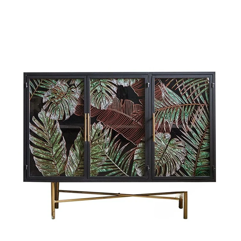 porch cabinet enamel partition side cabinet wholesale living room storage hand-painted glass dining side cabinet