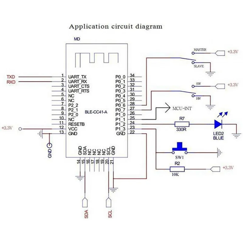 2pcs CC2540 CC2541 AT-09 블루투스 모듈 BLE 4.0 무선 직렬 통신, 저전력 소비, 빠른 자동 페어링
