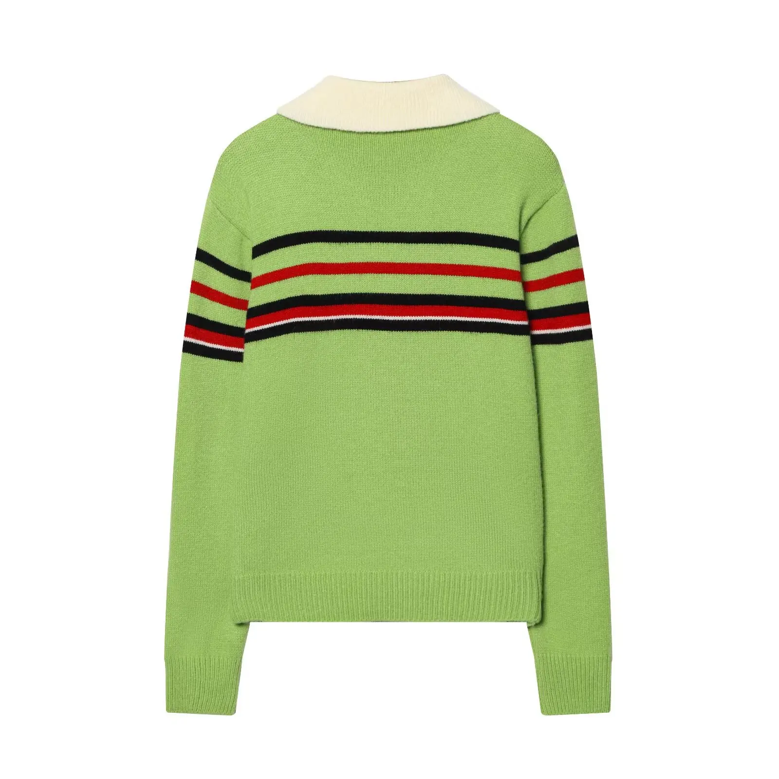 Fashionable casual POLO zip-neck knit sweater   Y7BX