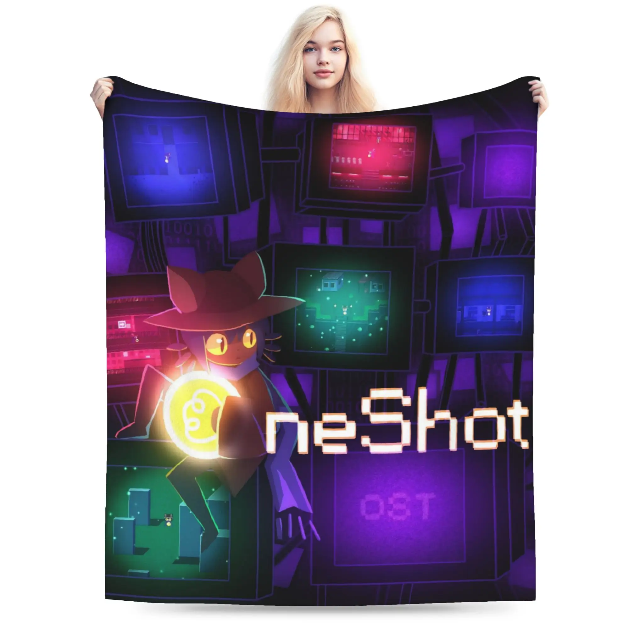 OneShots Niko Printed Blanket For Men Women Warm Cozy Fluffy  Throw Blankets for Couch 50x60 Inches Multiple Sizes