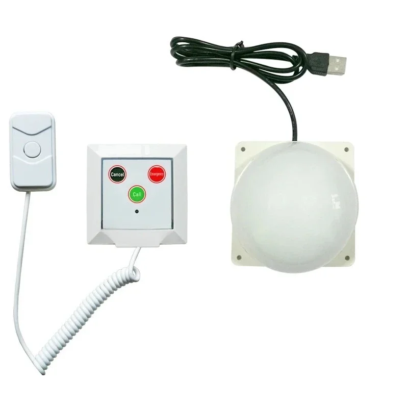Buzzer Wireless Nurse Call Light System Nurse Home 2 Door Alarm with 6 Pull Cord Buttons