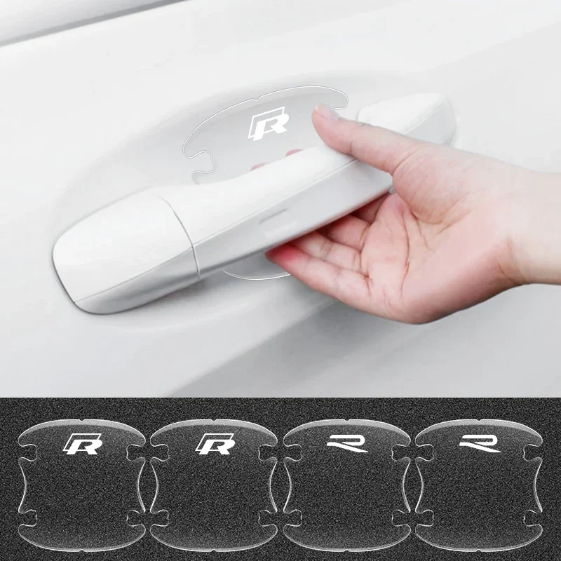 

4 шт., прозрачная защитная пленка для дверной ручки автомобиля, наклейка против царапин для Volkswagen VW Touran Beetle Golf Passat Jetta Polo