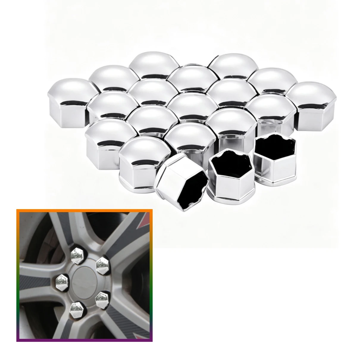 20Pcs/set Wheel Nut Caps Set for Chevrolet Cruze Sedan Hatchback 2009-2015 Malibu Trax 2012-2017 Lug Nut Bolt Protective Cover