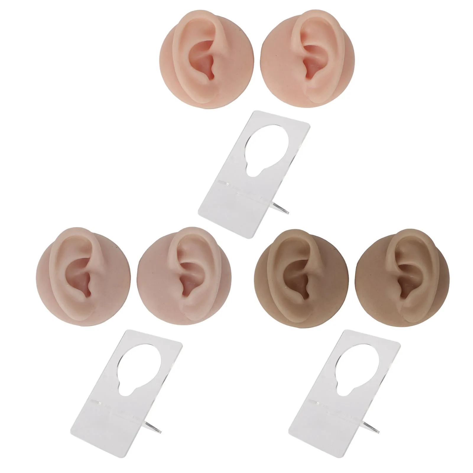 Ear Model Soft Silicone High Simulation Clear Structure Human Ear Model for Piercing Practice Silicone Ear Model
