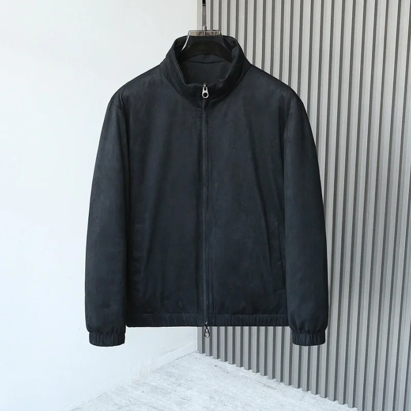 

Осень/зима, новый стиль, классический мужской деловой повседневный комплект из двух частей, итальянский стиль, модная кожа-полиэфирная ткань