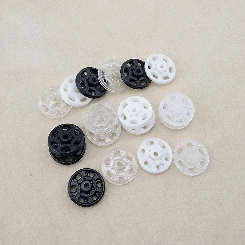 100pcs Invisible ABS Plastic Snap Buttons Fasteners Press Stud Sewing  Clothes Accessories