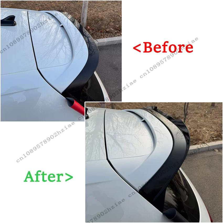 غطاء جناح سبويلر للتمديد العلوي لسيارة VW Golf MK8 MK8.5 GTI/R Clubsport 2020-2024 غطاء سبويلر للسقف الخلفي باللون الأسود اللامع