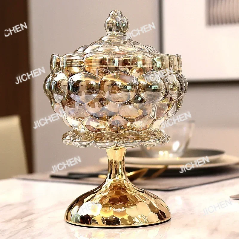 جرة تخزين زجاجية مع غطاء علب الشاي والقهوة وجبة خفيفة برطمانات الحلوى قاعدة معدنية بسيطة المنزل المطبخ حاويات تخزين المواد الغذائية أدوات المطبخ