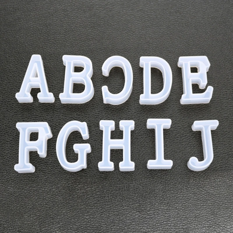 26 Pcs/set Crystal Epoxy English Letters Alphabet Silicone Mould DIY Handmade Jewelry Creative Pendant Model UV Mold