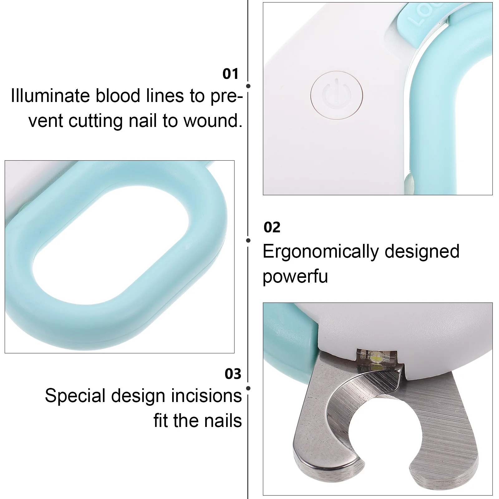 1 قطعة مقلمة أظافر الحيوانات الأليفة مصباح ليد تصميم مريح مؤشر آمن دائم الكلب القط أداة قص الأظافر المحمولة أداة تهذيب الأظافر