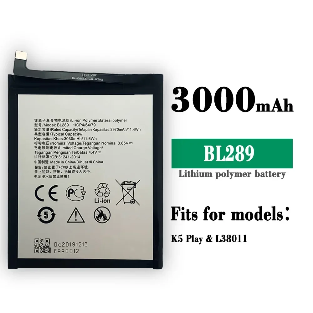 High Quality Replacement Battery For Lenovo K5 Play Phone BL289 New Battery Mobile Phone Board Built-in Battery