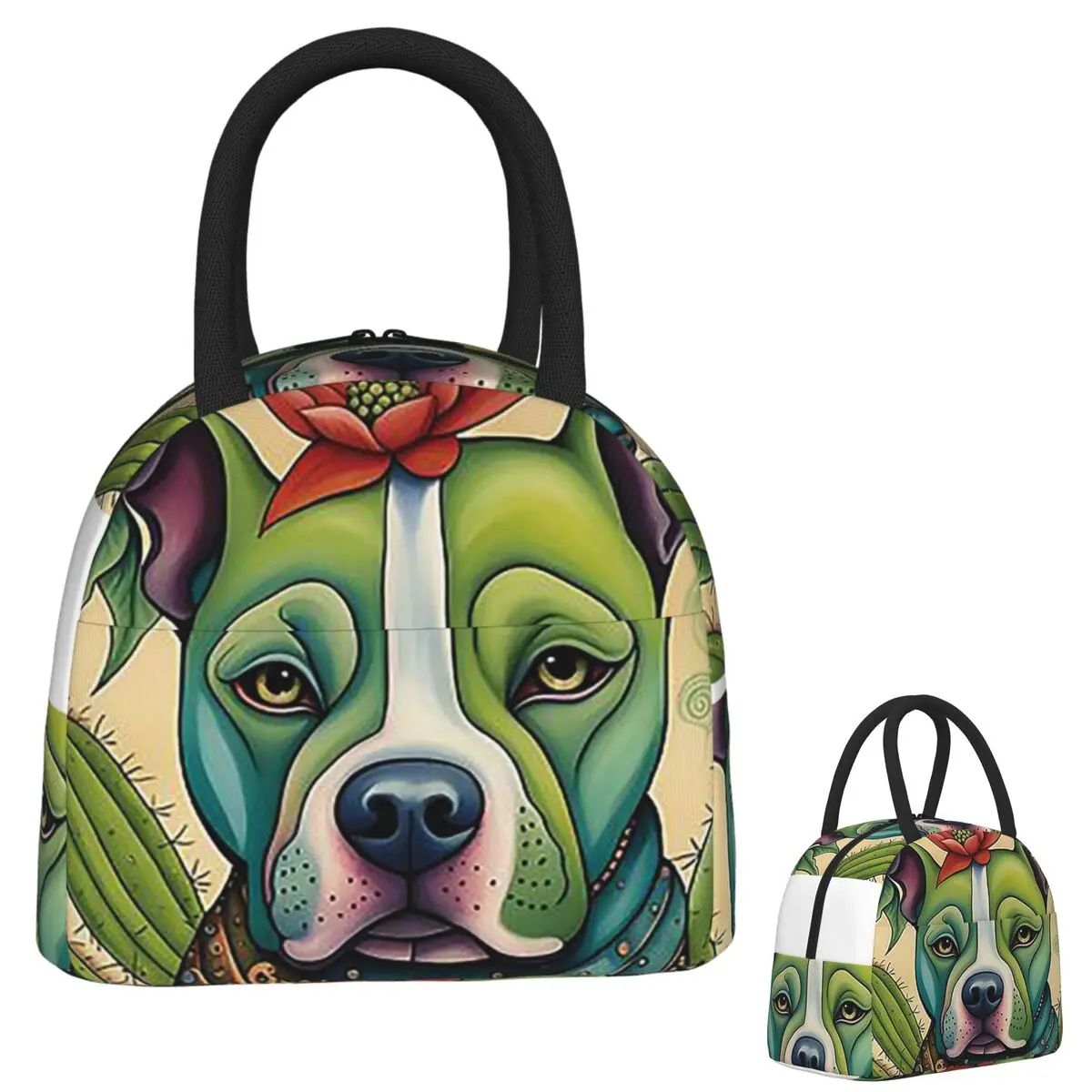 

Сумки для обеда Pit Bull Prickly Portraits, изолированная коробка для бенто, портативная сумка для обеда, сумки для пикника, сумка-холодильник для женщин и девочек, офис