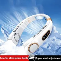 JKUOO Portable Neck Fan - Hands Free Personal Fan, Rechargeable Bladeless Fan with 4000mAh-Battery, Digital Display, 4 Speeds