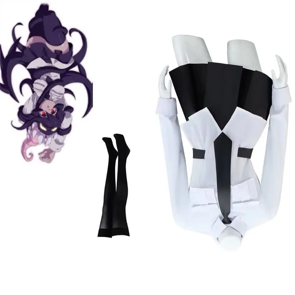 

Skullgirls Filia Medici Cosplay Costume Shirts Skirts with Stocks Uniform For Women Halloween Party Outfit