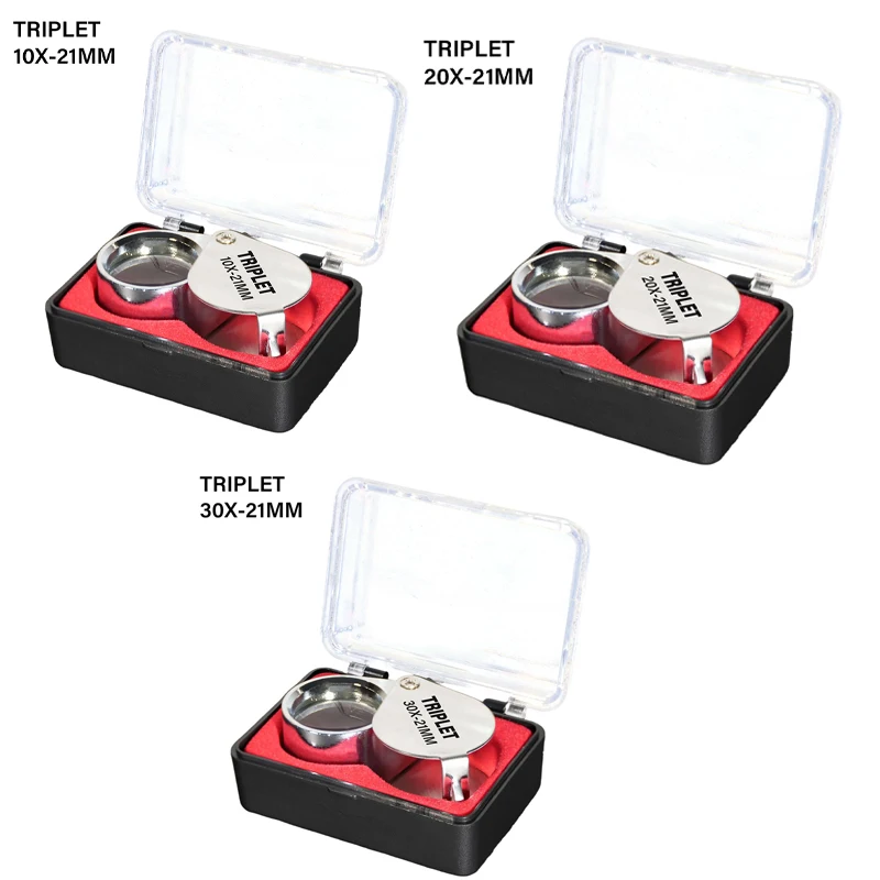 10-30X Taschen-Lupe Vergrößerungsglas für Schmuck Faltbare Diamant-Lupe Triplet Juwelier-Lupe Lesevergrößerungsglas