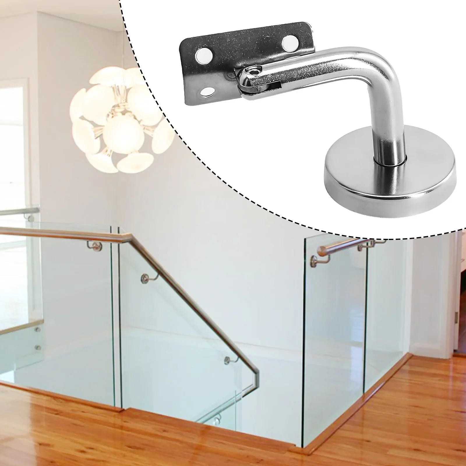 Stair Handrail Bracket Stainless Steel Wall Support Hand Rail Glass Balustrade Stair Railing Guardrail Fixed Support Accessories