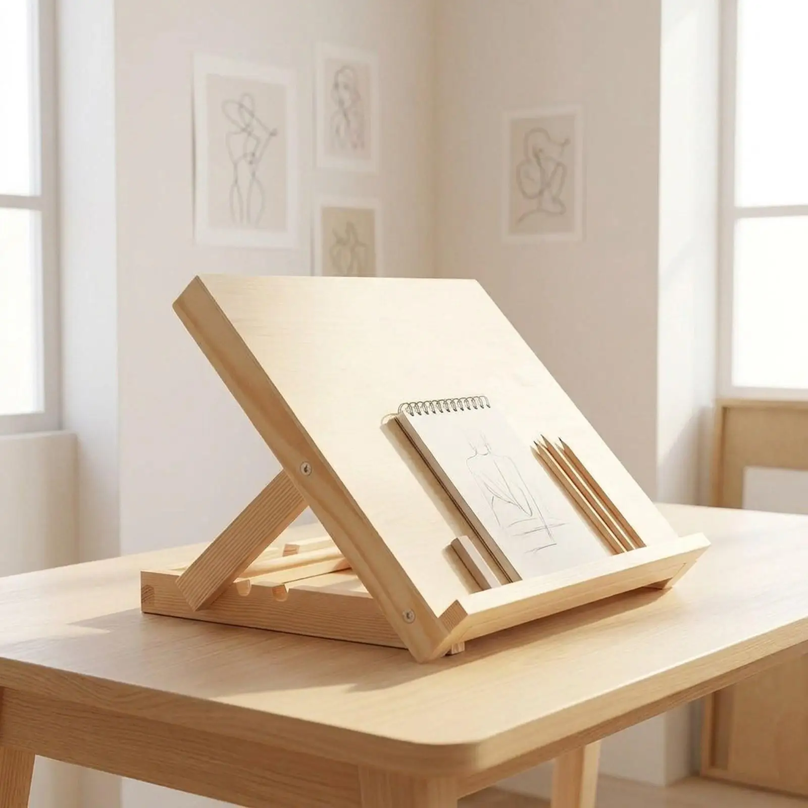 Tabletop Easel for Painting Wooden Foldable Multipurpose Display Stand Desktop Easel Drawing Board Easel for Beginners Painters
